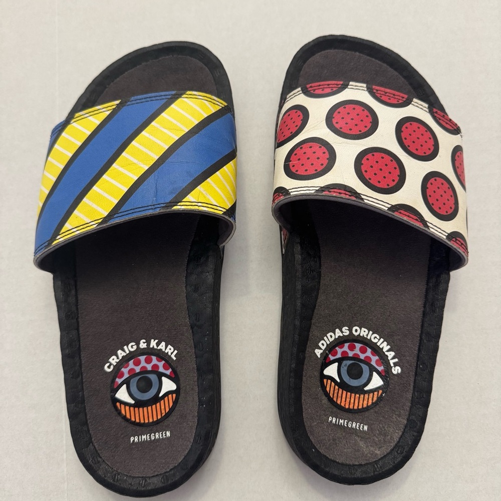 Adidas Adilette Boost ‘Being Green with Craig and Karl’ Multicolor Slides Mens 5